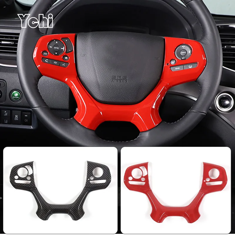 

For Honda Pilot 2015-2022 ABS Carbon Fiber/Red/Matte Black Car Steering Wheel Decorative Frame Sticker Car Interior Accessories