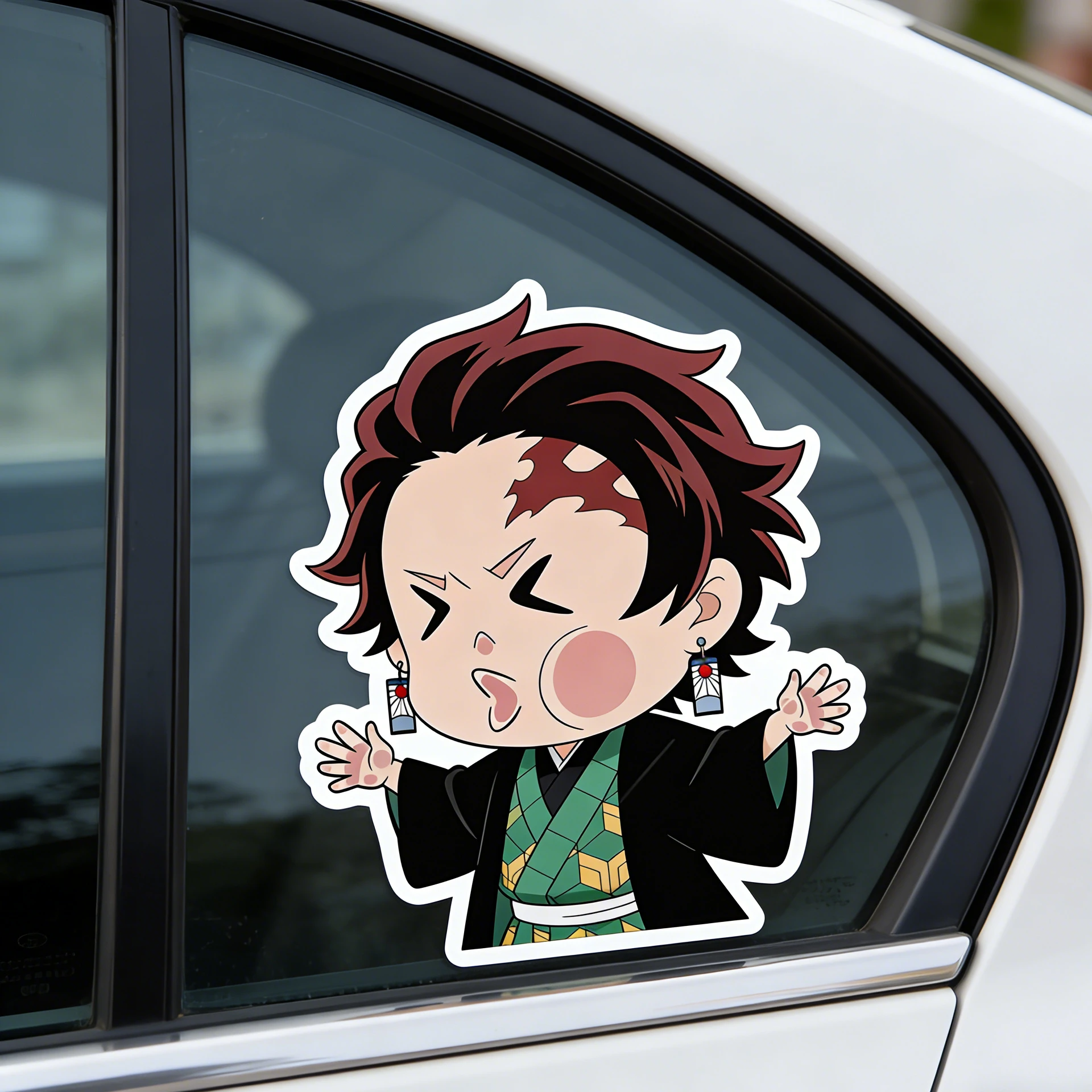 

Funny Demon Slayer Car Sticker Peeping Design Anime Sticker for Window Laptop Wall Car Stickers