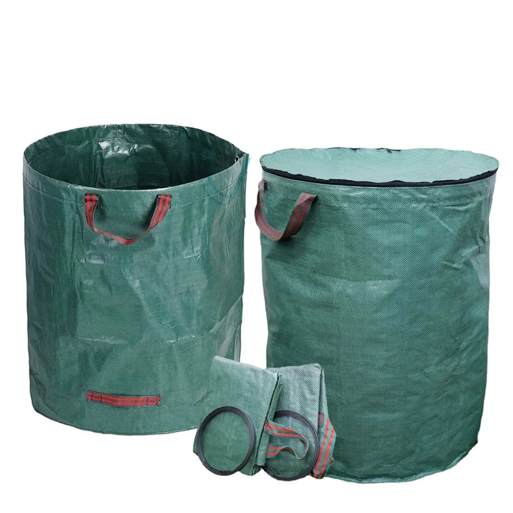 Large Capacity Garden Bag Reusable Leaf Sack Light Trash Can Foldable Waterproof Garbage Waste Collection Container Storage Bag