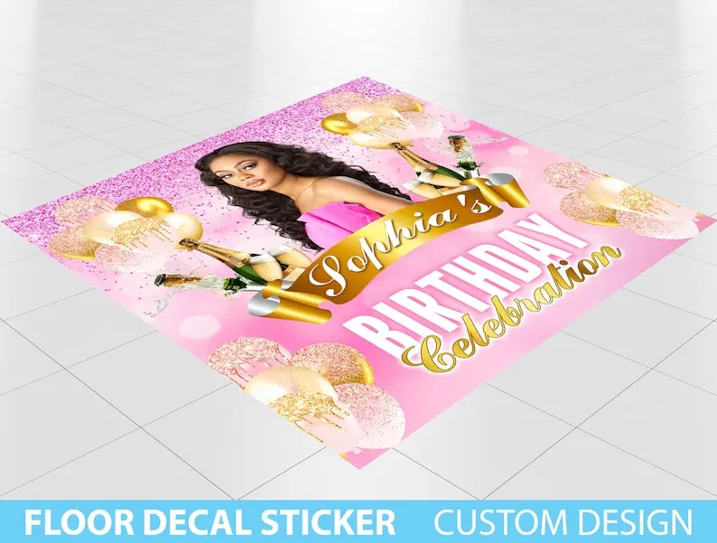 Custom Floor Decal sticker, Removable Sticker, Vinyl Floor Banner, Adhesive Floor Banner Sticker Decal Removable, Birthday Dance