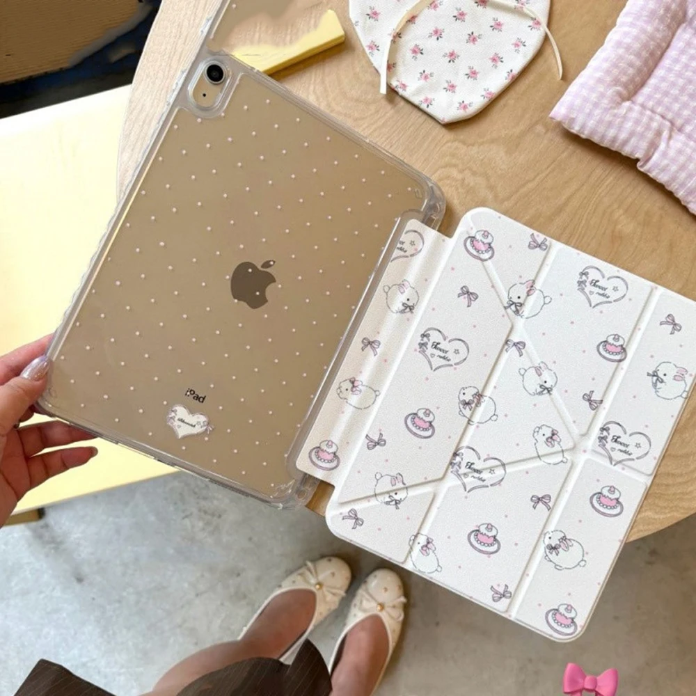 Love Rabbit New Tablet Case For iPad Pro 11 12.9in 13 15 M4 9.7 10.2 5/6th 7/8/9 10 11th MINI 6 7 Air 5 6 7 Trifold Case