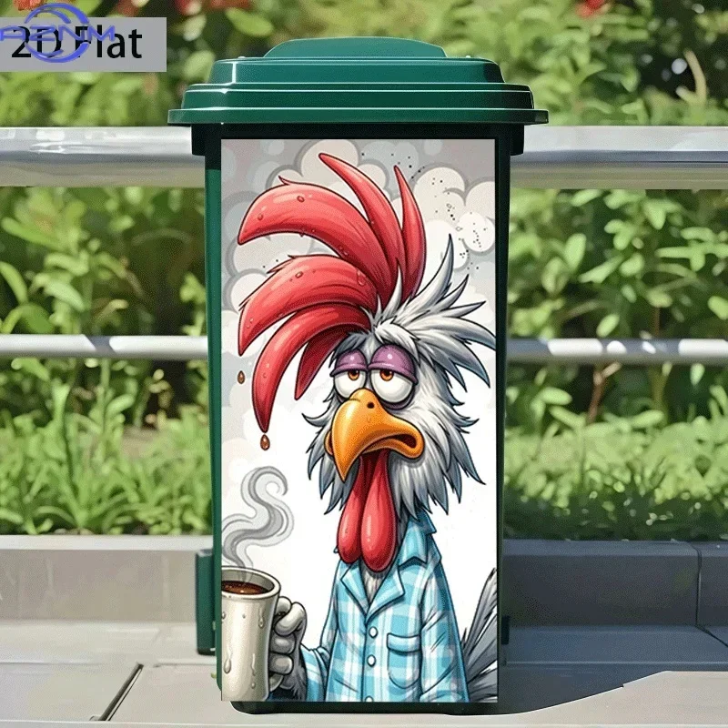 Multi‑occasion Garbage Bin 2D Printed Decor Decal Custom Visual Ornament for Waste Container