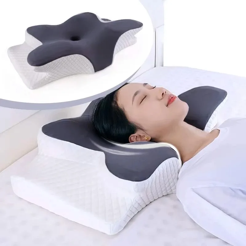 

1pc Cervical Neck Pillows Butterfly Shaped Memory Foam Shoulder Relaxing Pillow Ergonomic Adjustable Orthopedic Bed Pillows Home