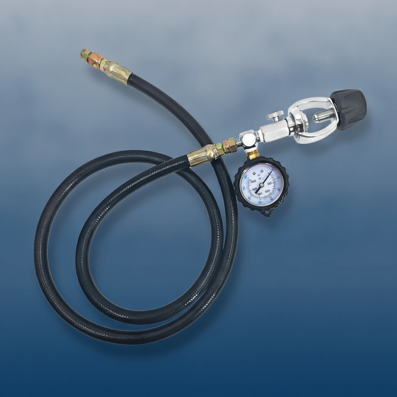 Yoke Cylinder Hose with Gauge Flexible Scuba Filling Hose with Pressure Gauge Yoke Tank Pressure Checker Heavy-Duty Accurate