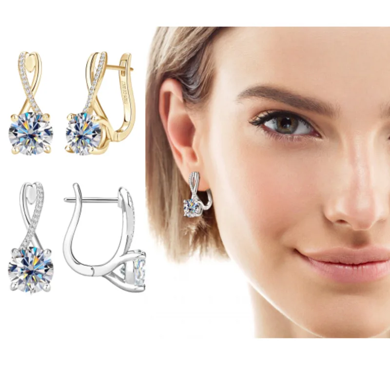 

GL 8mm Minimalist Fashion S925 Sterling Silver Moissanite Earrings, D VVS1 Grade Premium Moissanite Jewelry, Ideal Gift