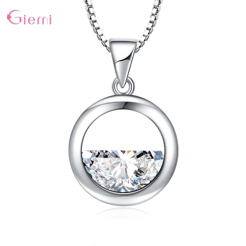 Genuine 925 Sterling Silver Pendant Necklace Fashion Jewelry For Women Girls Engagement Anniversary Wholesale