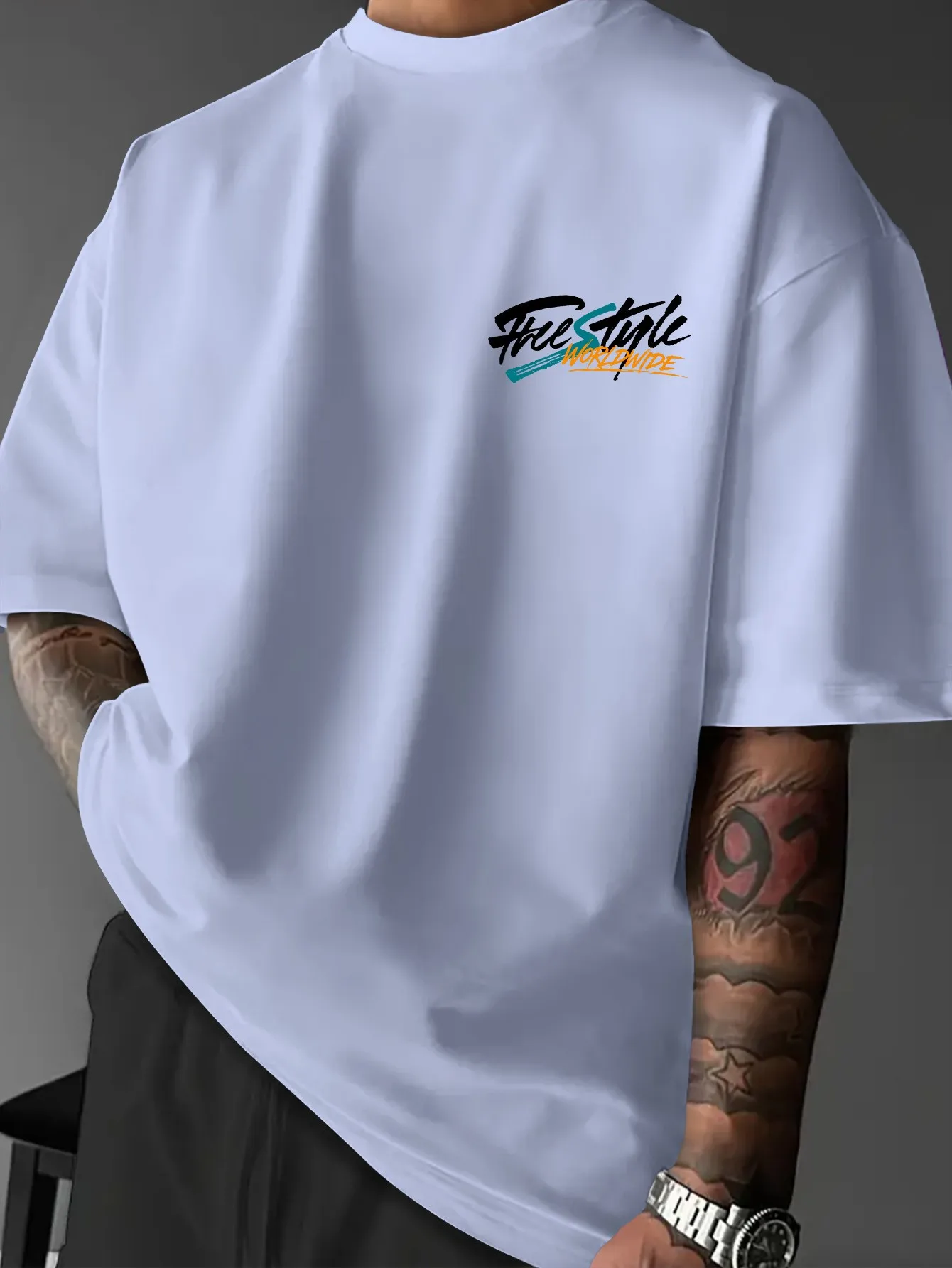 2026 Summer New Style Men's T-shirt Street Casual Fashion Simple Soft Comfortable Breathable 3D Letter Pattern Print