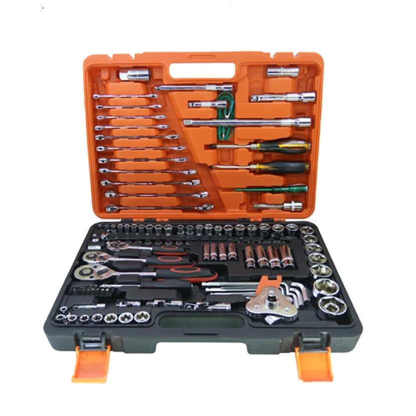 

121 Piece Set Auto Repair Tool Box Sleeve Wrench Household Car Repair Kit Socket Wrench Hand Tools Tire Disassembly
