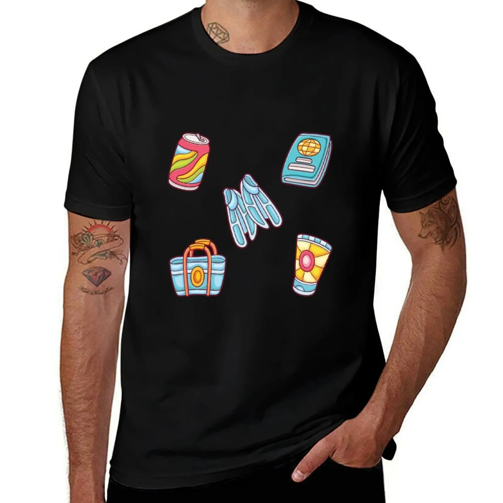 SUMMER STICKER PACK T-Shirt Simple Print Design T-Shirt