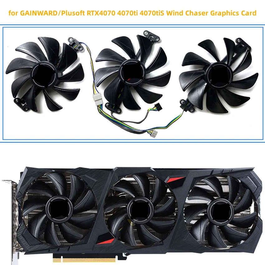 

Вентиляторы видеокарты для GAINWARD/Plusoft RTX4070 4070ti 4070tiS Wind Chaser Вентиляторы охлаждения видеокарты Аксессуары