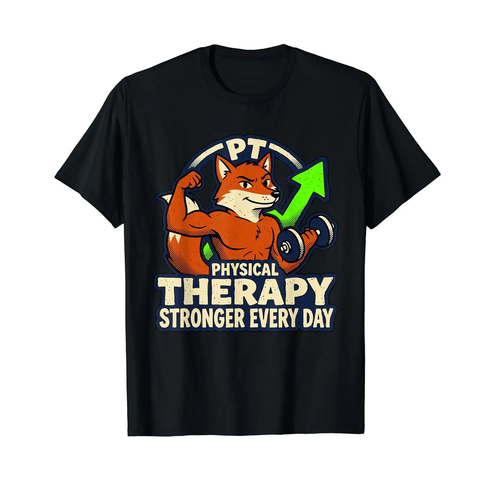 PT Stronger Every Therapist Day Erschwingliches T-Shirt im Vintage-Look, gewaschen, Herren-Oberteil für den Alltag, lässig, weich, dehnbar, stilvoll