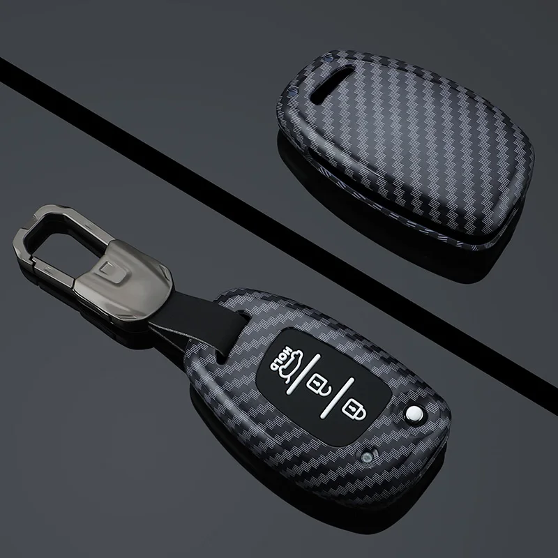 Étuis à clés en fibre de carbone, housse de protection pour Hyundai Tucson Santa Fe Rena Sonata Elantra Creta Ix35 Ix45 I10 I30 I40, accessoires