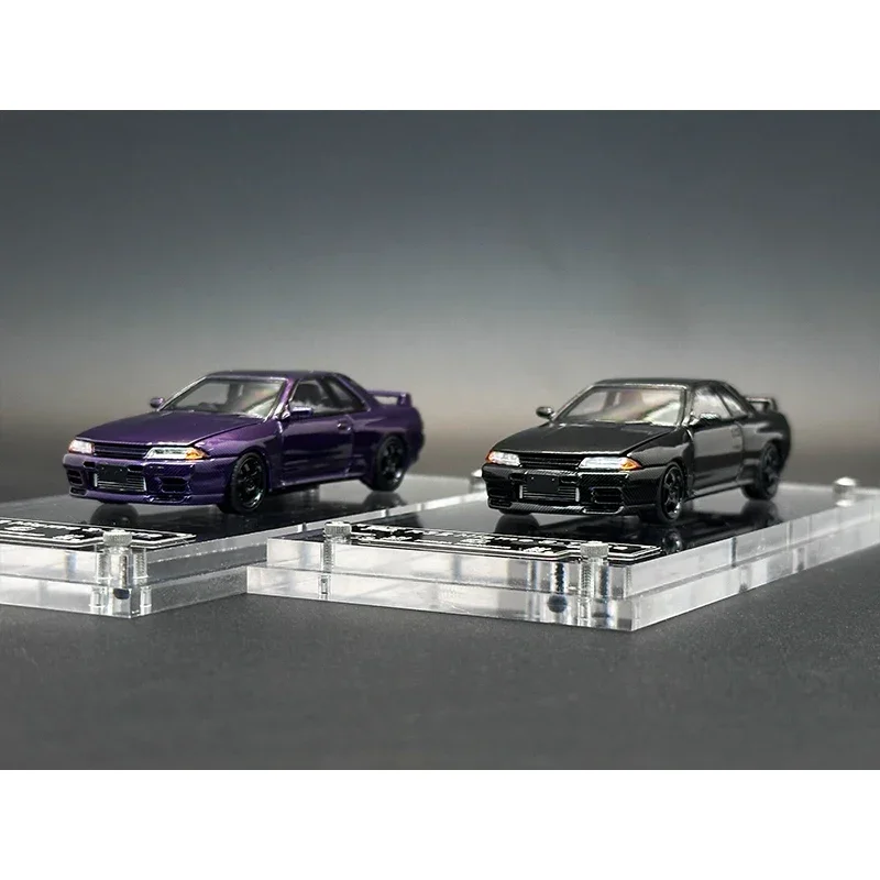 

Фокусное расстояние 1:64 Skyline GTR R32 S Tune Carbon Black PURPLE Diecast коллекционные модели автомобилей коллекционные игрушки