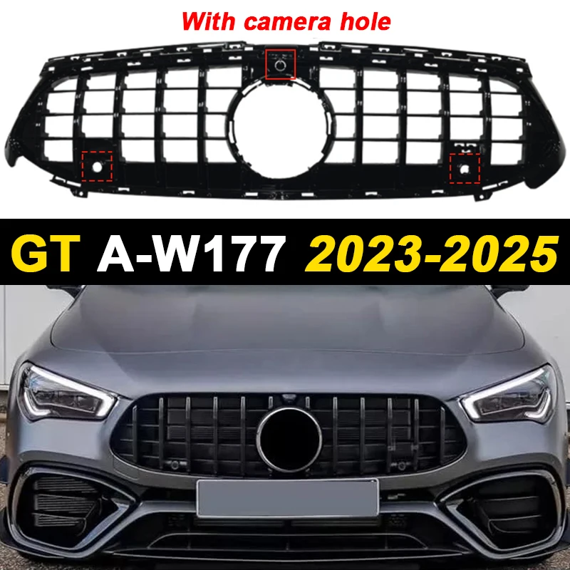 Voor 2019-2025 W177 A-klasse Mercedes Benz A180 A200 A220 A250 A35 A45 Voorbumper Grille Radiator rooster Racing Grill GT AMG - afbeelding 1