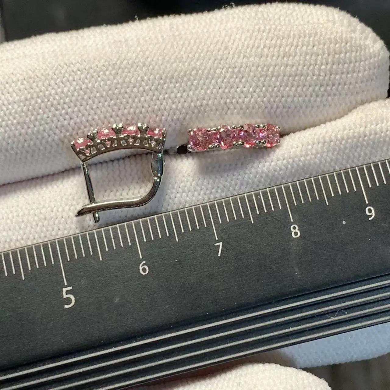 Vintage Natural Pink Topaz Hoop Earrings Simple Classic Round Circle Gemstone Jewelry Handmade Gift Fine view 5