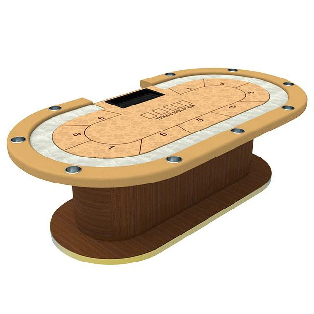 Custom Oval Size Soild Wood Legs Texas Hold Em Table for Home Entertainment