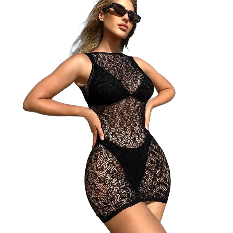 

Simplejewel Swimsuit Women's Sheer Mesh Sleeveless Babydoll Slip Lingerie Nightgown Beach Cover Up Bathing Suit Women Lingerie