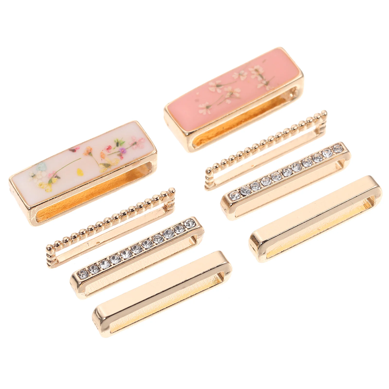 

2 Sets Watch Band Bling Decoration Jewelry Accessories Strap Alloy Wristwatch Silicone Rings