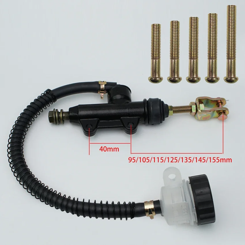 Motorcycle 40mm Pitch Rear Foot Brake Pump 10mm BanjoHydraulic Brake Master Cylinder Pump For 50cc 70cc 110cc 125cc 150cc 250cc