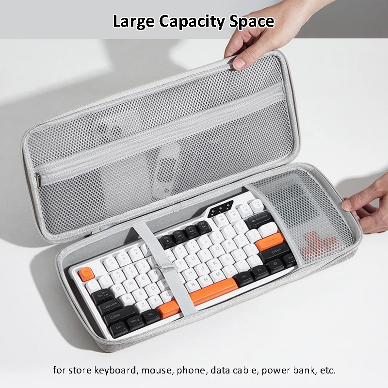 

BOONA Hard Shell Mechanical Keyboard Organizer Case Protective Bag for 82 98 108 Key Keyboard Cell Phone Mouse Storage