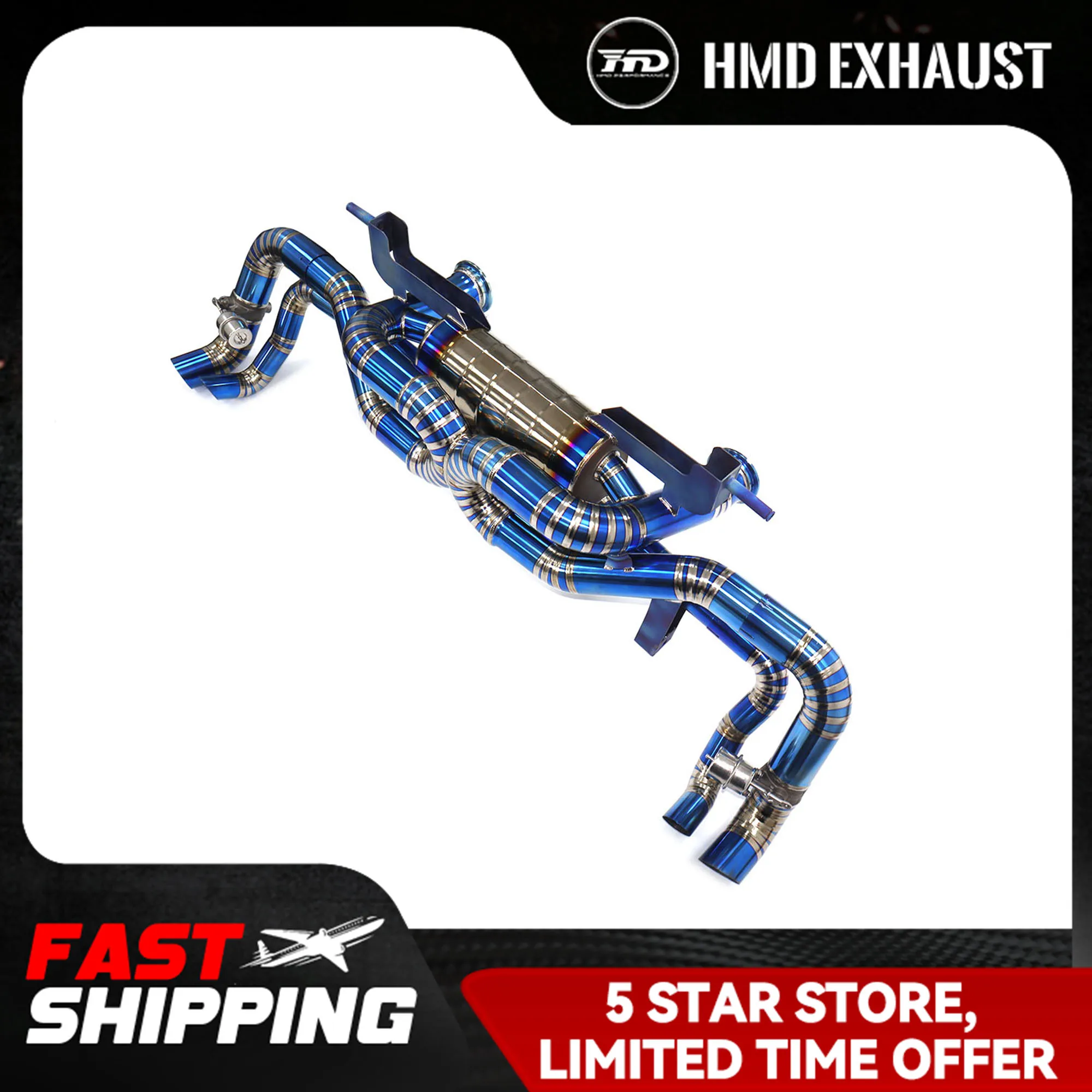 

HMD Titanium Alloy Exhaust System High Flow Performance Catback Is Suitable For Audi R8 V10 5.2L 2022+ With Vacuum valve