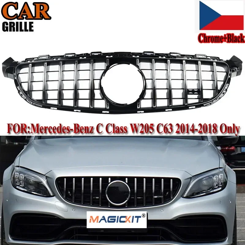 

MagicKit For Mercedes-Benz C63 C63s C205 C205 AMG 14-18 GT R PANAMERICANA Grille Chrome