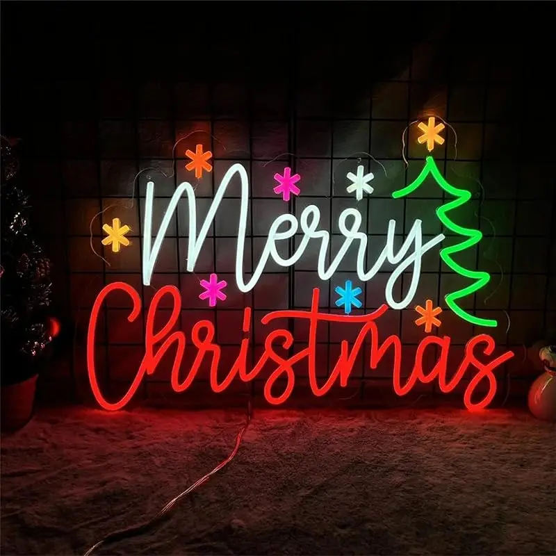 عيد ميلاد سعيد LED النيون تسجيل USB عكس الضوء ضوء النيون تسجيل ل غرفة نوم غرفة معيشة حفلة عيد ميلاد هدية جدار ديكور