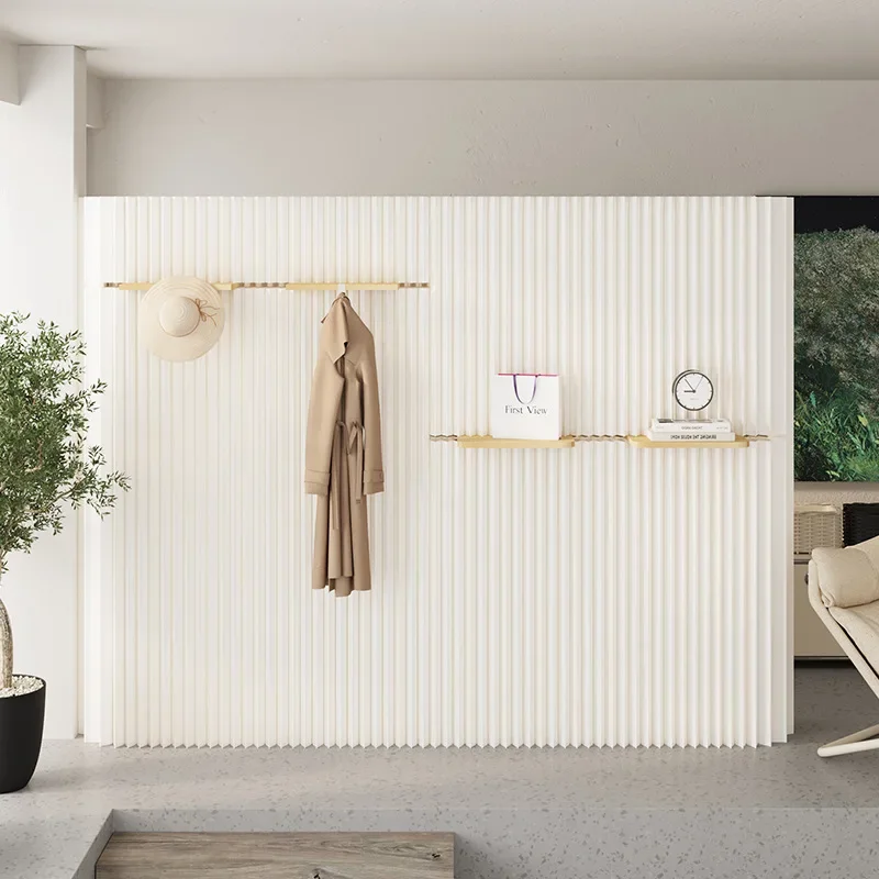 gd-Paper Room Divider Screen Living Room Hallway Bedroom Clothes Hanging Wall Office Rest Area Folding Shelf Background