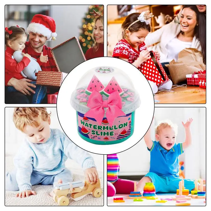 Kristallschlamm Squeeze Stretch Spielzeug 200 ml Spaß Ton Blase Tragbare Weiche Wassermelone Kristall Püree Für Kinder