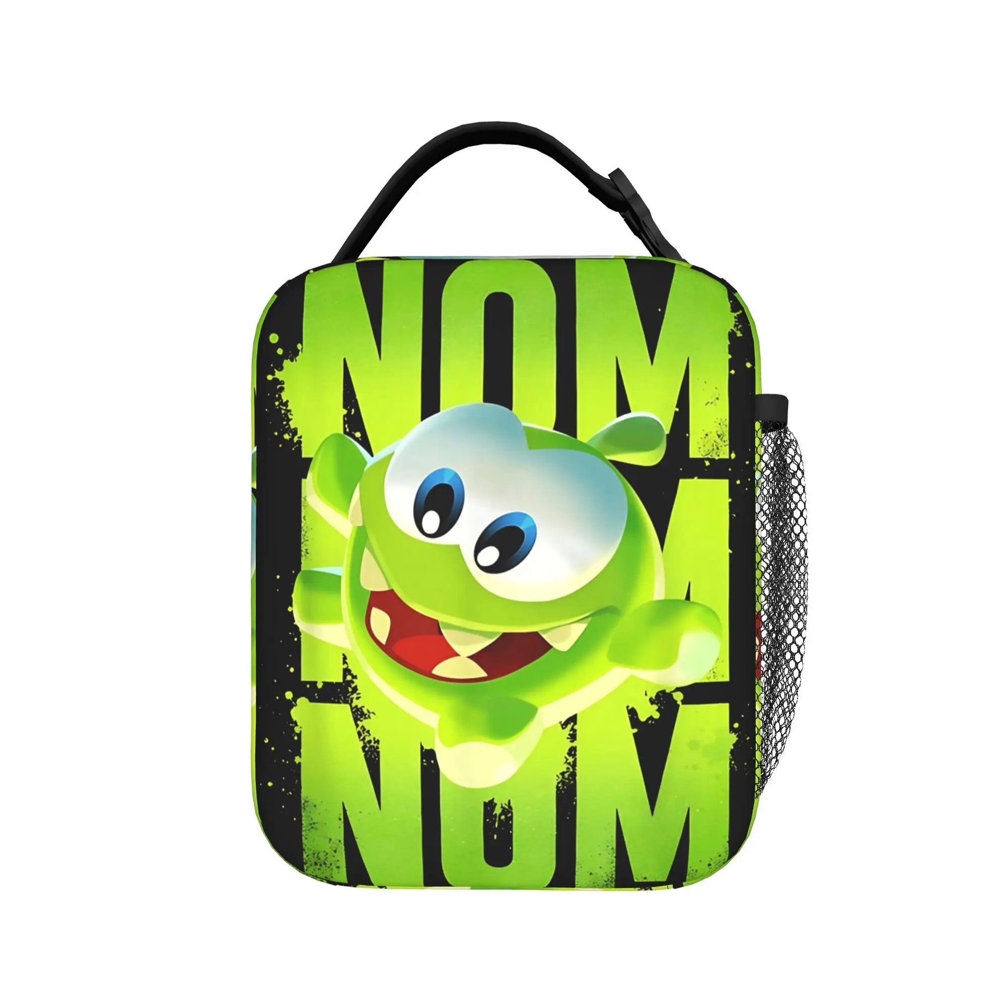 the rope guy Little Monster Eating Splash Insulated Lunch Bags Portable Om Nom Lunch Container Bag Tote Lunch Box Food Bag