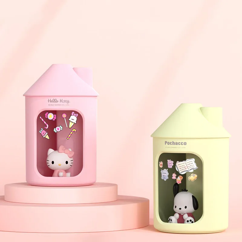 

Настольный тихий увлажнитель воздуха Hello Kitty Kuromi Cinnamoroll с USB-подключением, симпатичный увлажнитель с двойным распылением в виде сердца для девушек Sanrio