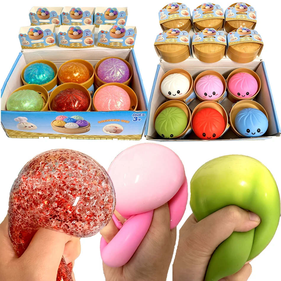 

Dumpling Squishies Toy Bun Baozi Dumpling Mystery blind Box Colorful Food Squishy Sensory Fidget Anti Stress Squeeze Ball