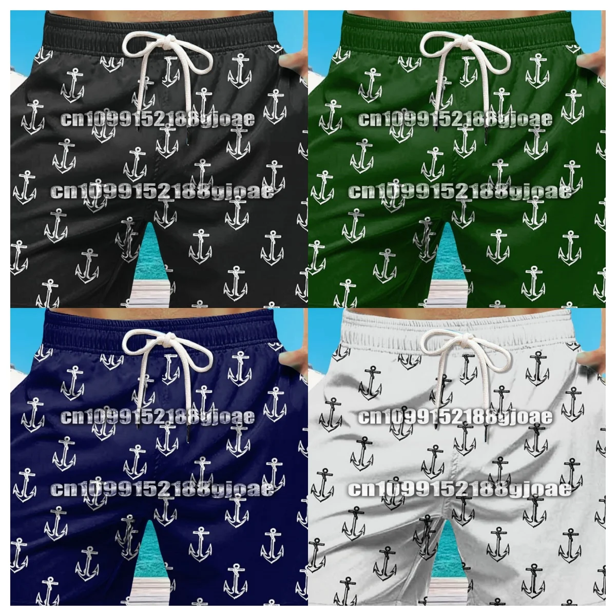 

Мужские шорты для плавания Anchor Tree 3d Пляжные шорты Детские повседневные черно-белые шорты Мужские плавки Мужской купальник Спортивные брюки Трусы