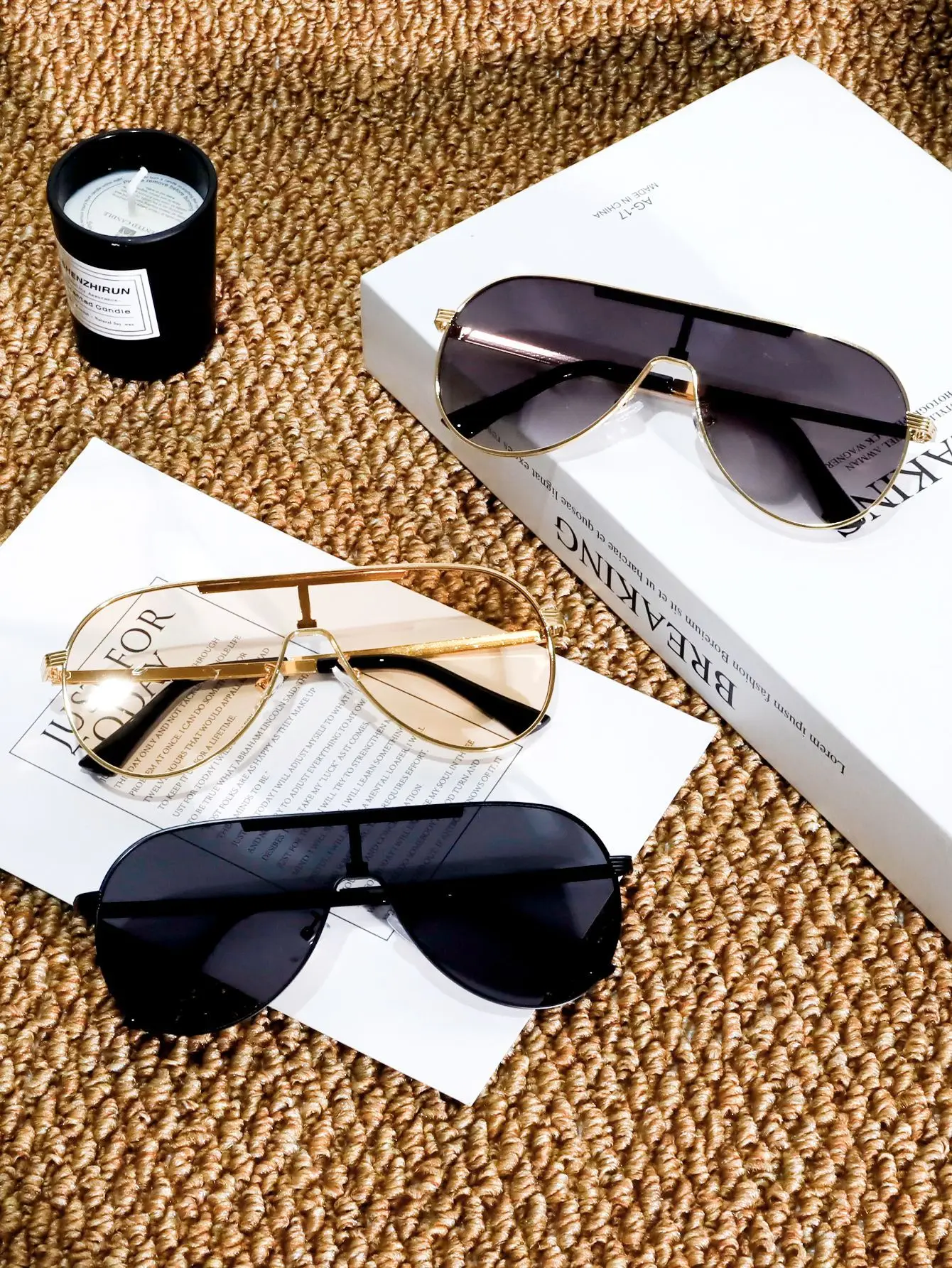 Retro Piloten-Sonnenbrille Unisex Großrahmige Brille Luxuriöse Metallbrille Outdoor-Fahrbrille Punk-Sonnenbrille Einteilige Sonnenbrille – Detail 4