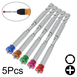 5pcs Electric Screwdriver Bits Set Strong Magnetic PH2 Phillips Cross Head 1/4 Inch Hex Shank Drywall Screw Driver Drill Bits