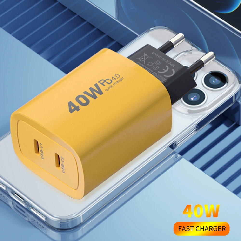 40W Fast Charger PD 4.0 Type-C Fast Charging Mobile Phone For Huawei Xiaomi Iphone 14 13 Pro Max ipad MacBook Samsung EU US plug