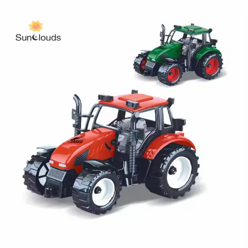 Friction Power Toy Tractor Farm Truck Toy Vehicle Plastic Model Car Set With Farm Tools Funny Toy Play Set