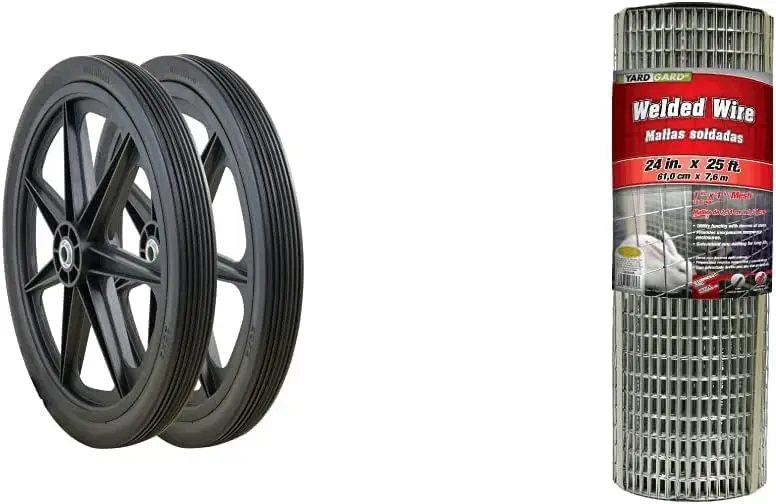 

20x2.0 Rim Flat Free Cart Tire Assembly, 2 Pack & YARDGARD 309312A 24 inch by 25 Foot 16 Gauge 1 inch by 1 inch mesh Galvanized