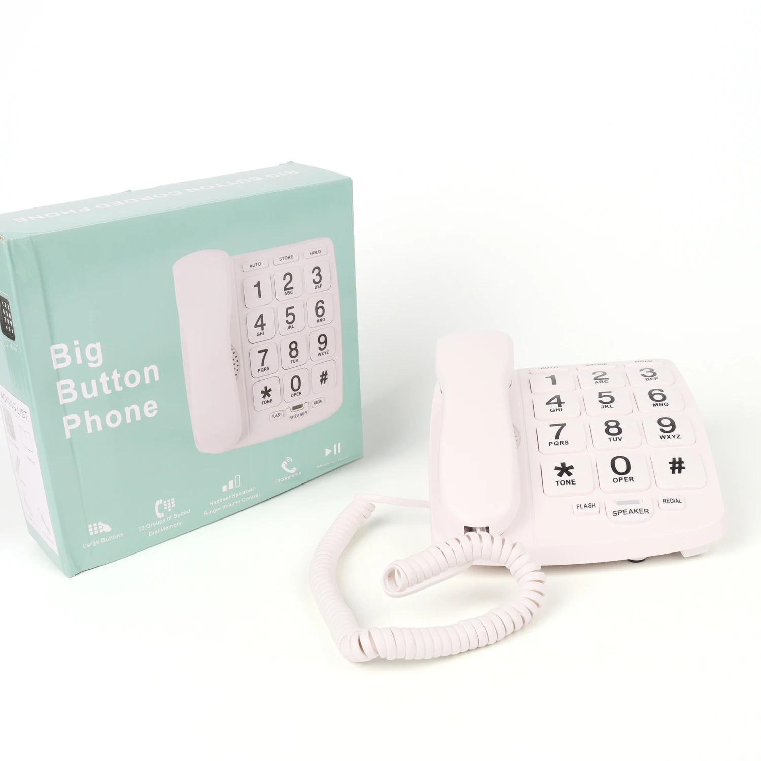 Telepon Tombol Besar untuk Lansia Telepon Rumah untuk Orang Tua Telepon Rumah Tombol Besar untuk Tunanetra