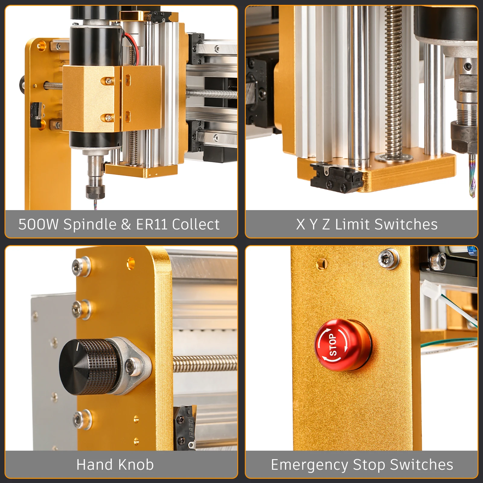 Macchina del Router di CNC 3018Pro Ultra con mandrino da 500W per intaglio di MDF acrilico in metallo di legno, macchina da taglio per fresatura a 3 assi