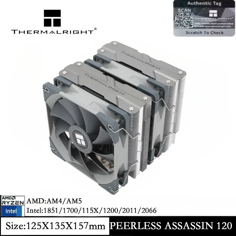 

Thermalright Peerless Assassin 120 CPU Air Coole 6 Heat Pipe Dual PWM Fan AGHP Technology CPU Cooler for AM4 AM5 Intel 2066/1851