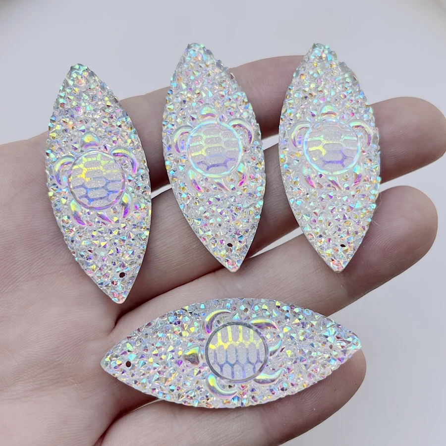 Crystal turtle pattern horse eye drops Rhinestone/resin flat back scrapbook DIY jewelry indigenous earring decoration 10pcs/lot