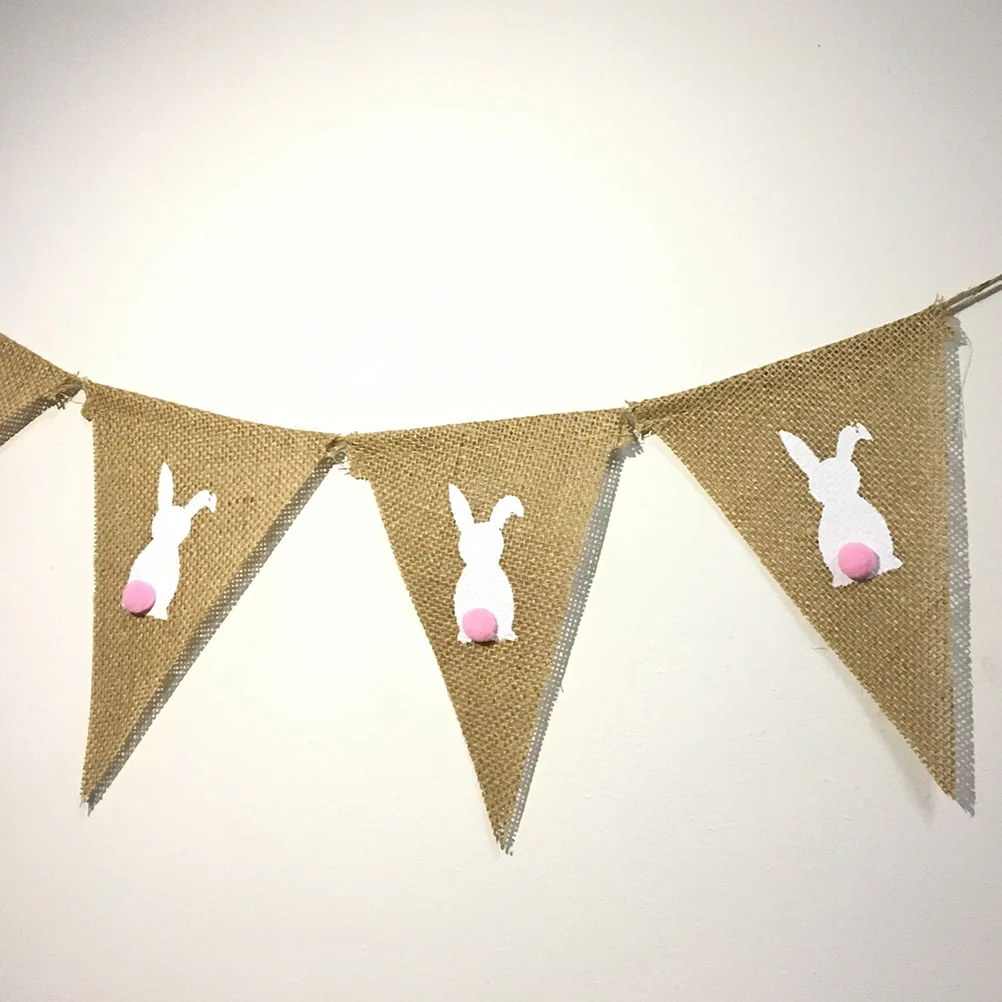 

2 Meters Bunny Pennant Easter Mantel Decorations Banner The Burlap Banners Rabbit Garland