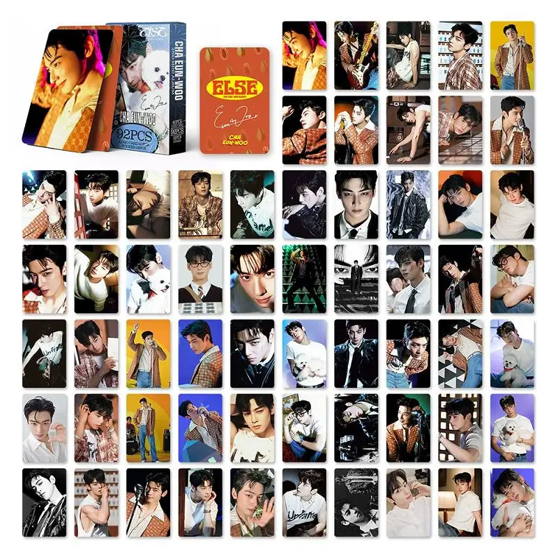 92PCS Cha Eun-Woo New Album ELSE Peripheral LOMO Cards K-pop Star Collectible Photo Bonus Stickers for Fans Collection view 3