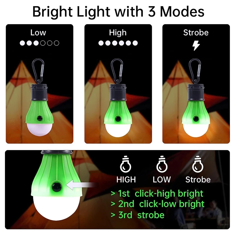 5 Packs Camping Light Bulb Portable LED Camping Lantern Camp Tent Lights Lamp Camping Gear and Equipment for Hiking