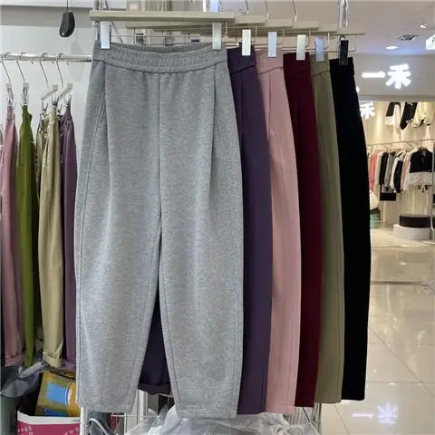 Imagem -04 - Calça Esportiva Casual Feminina Solta Calça Cinza Calça Pequena de Rabanete Outono e Inverno 2023