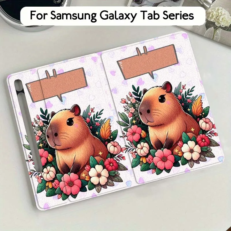 

Популярный чехол с изображением цветов и капибары для Samsung Galaxy Tab S10 S9 S8 S7 FE Lite, мягкий, гибкий, с поддержкой планшета