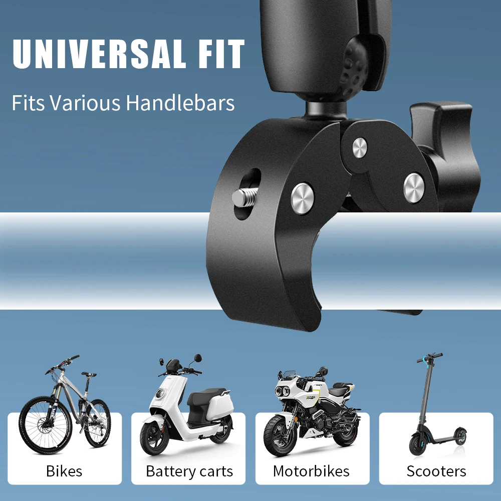 Super Clamp Action Camera Mount 360° Ballhead Magic Arm Double Ball Head Adapter with Thread for Insta360 for GoPro Camera Clip