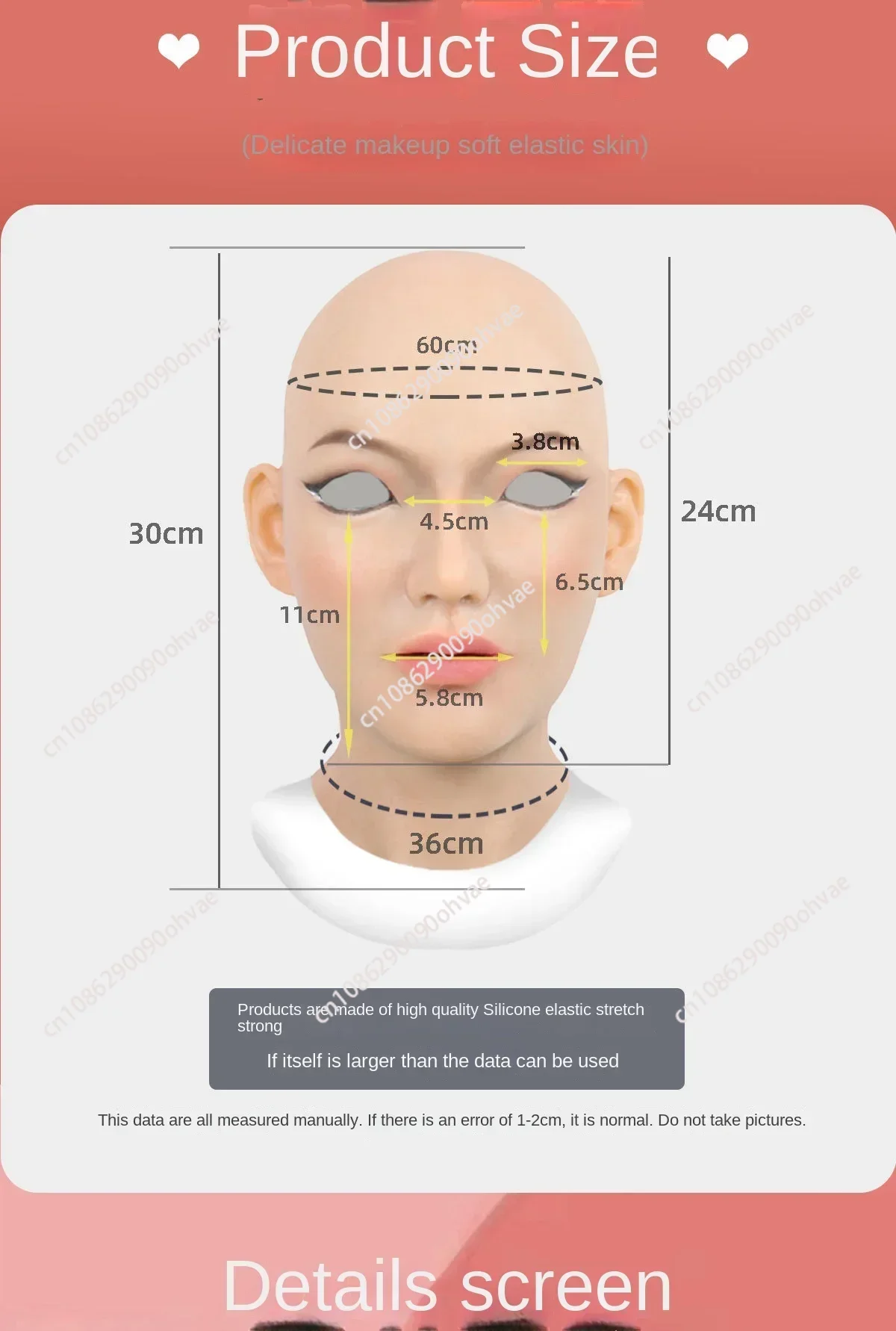 New Adult Full Head Mask Bald Female Shape of Silicone Dress Headwear Halloween Cosplay Accessories Mask Fake Girl Mask