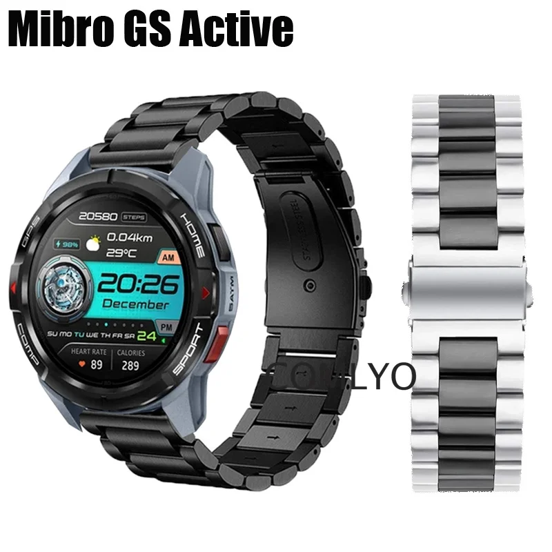 

Металлический ремешок для Mibro GS Active, мужской браслет из нержавеющей стали
